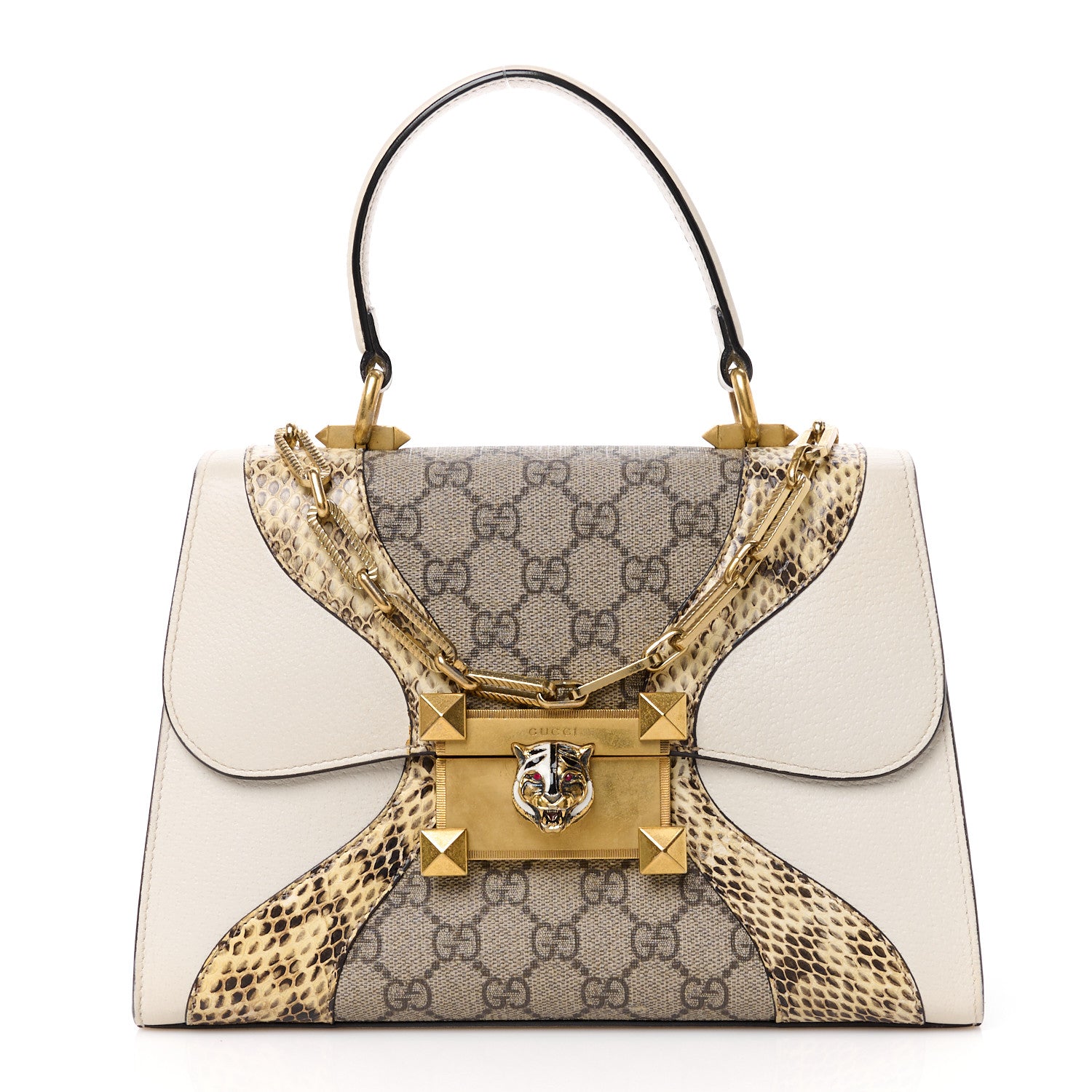 Gucci GG Supreme Monogram Small Osiride Top Handle Bag Beige Gold 1 of 12