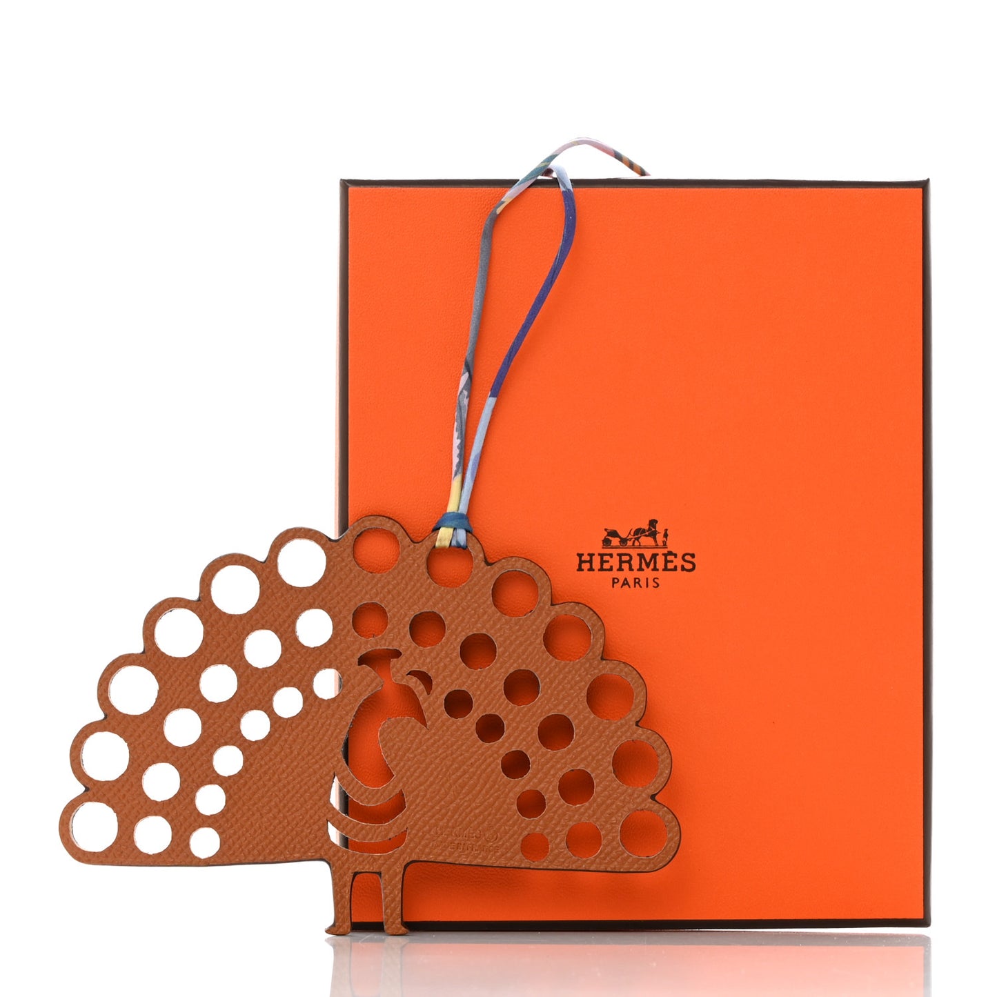 Epsom Togo Petit H Peacock Bag Charm Multicolor