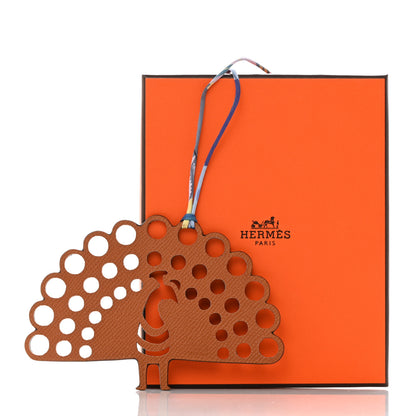 Hermes Epsom Togo Petit H Peacock Bag Charm Multicolor 4 of 4