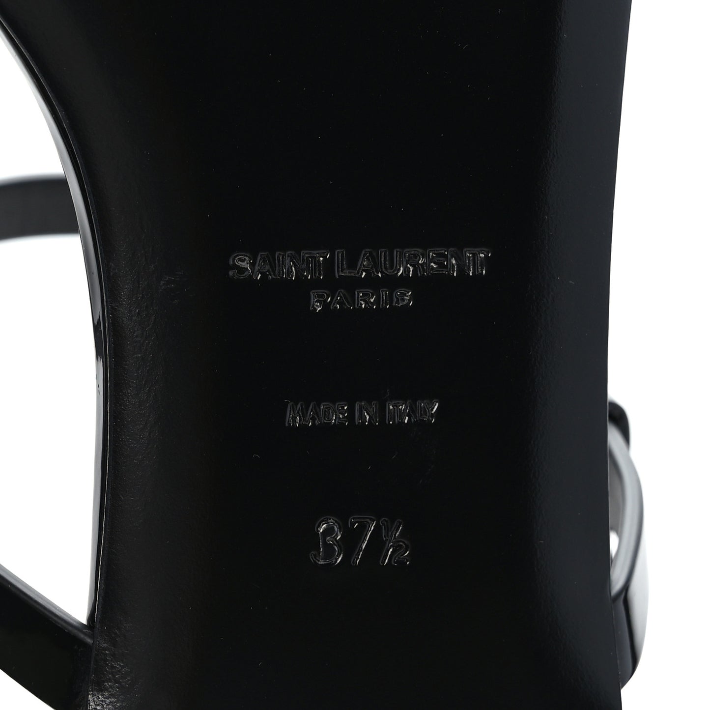Patent Calfskin Cassandra Monogram Sandals 37.5 Black