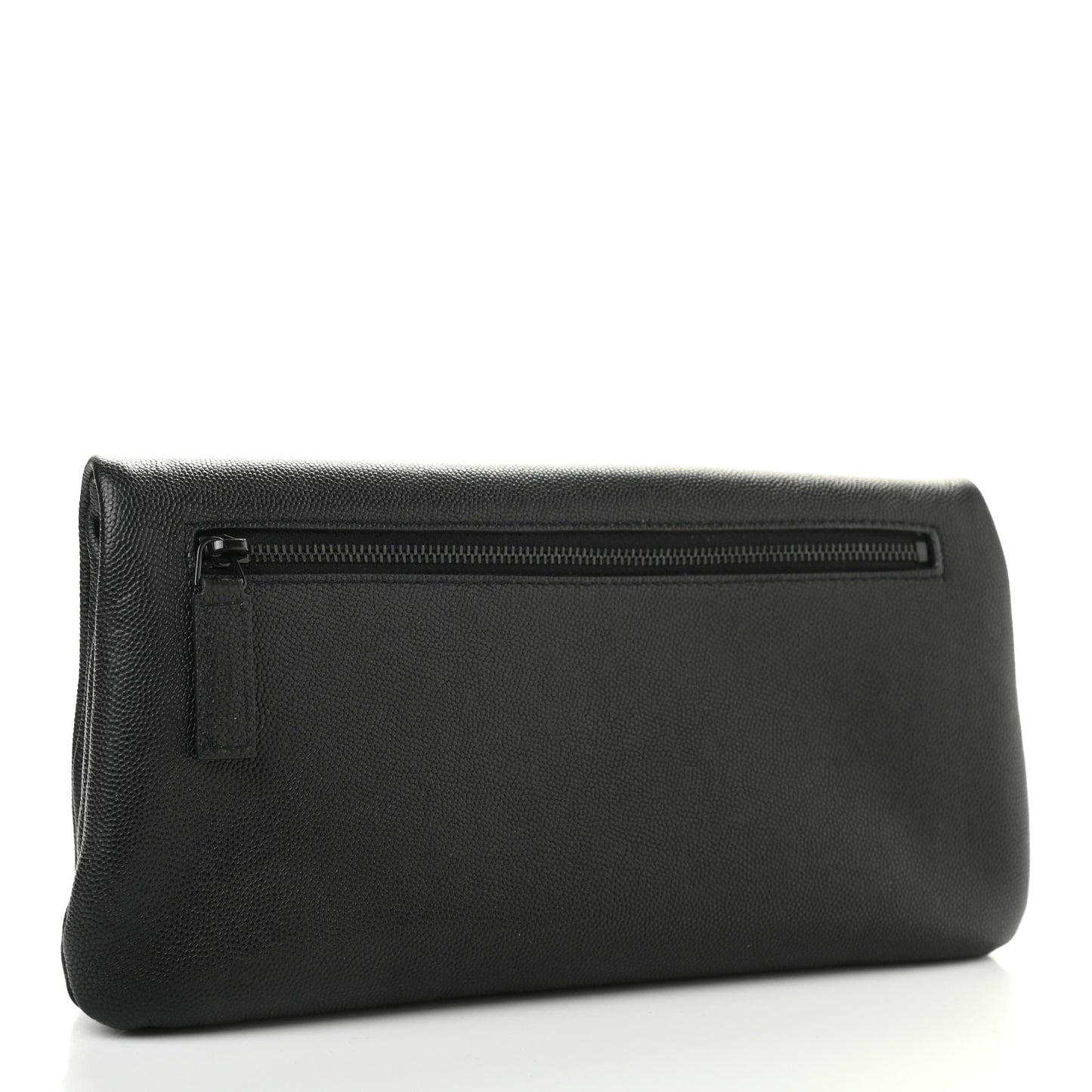 Grain De Poudre West Hollywood Monogram Fold Over Clutch Black