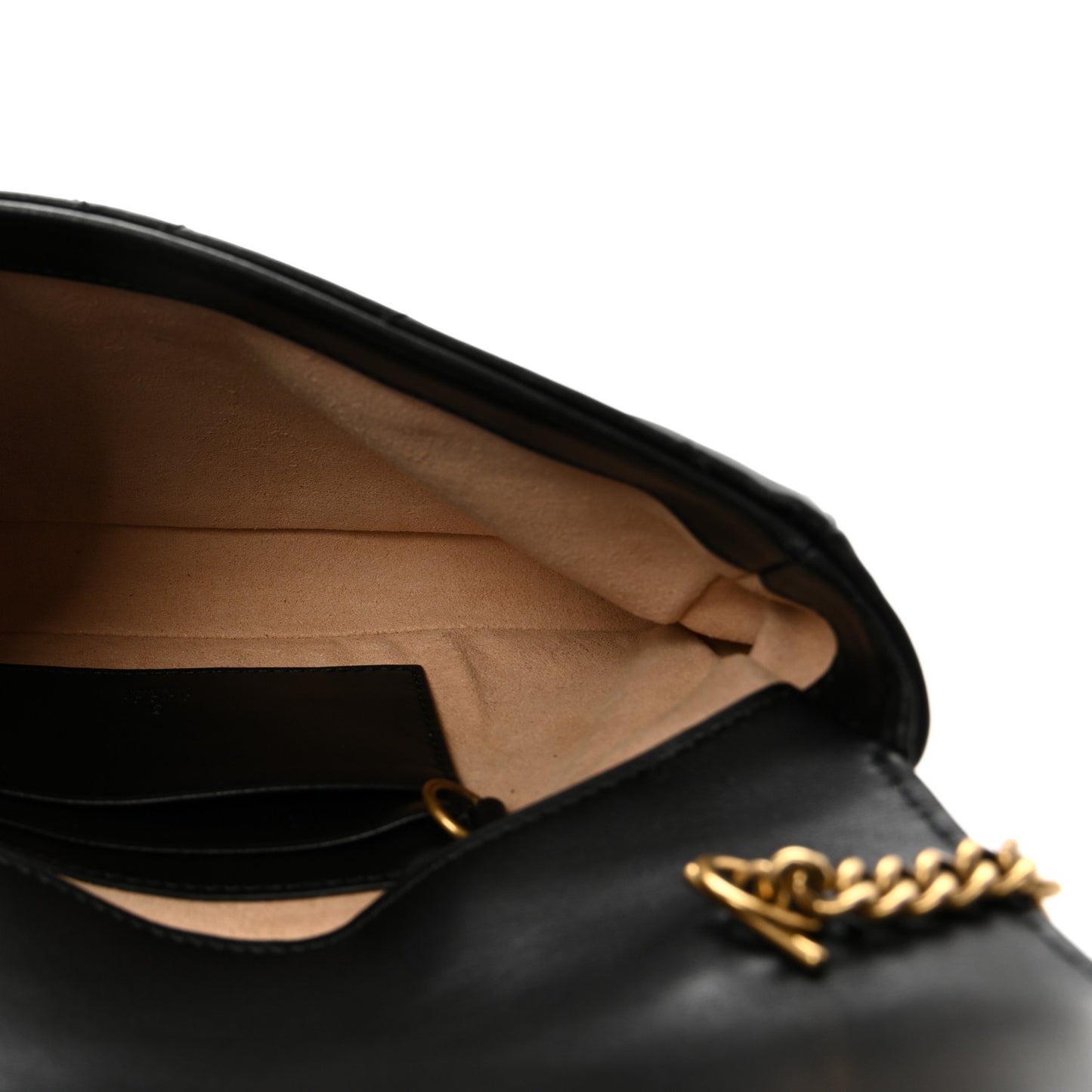 Calfskin Matelasse Mini GG Marmont Shoulder Bag With Case Black White