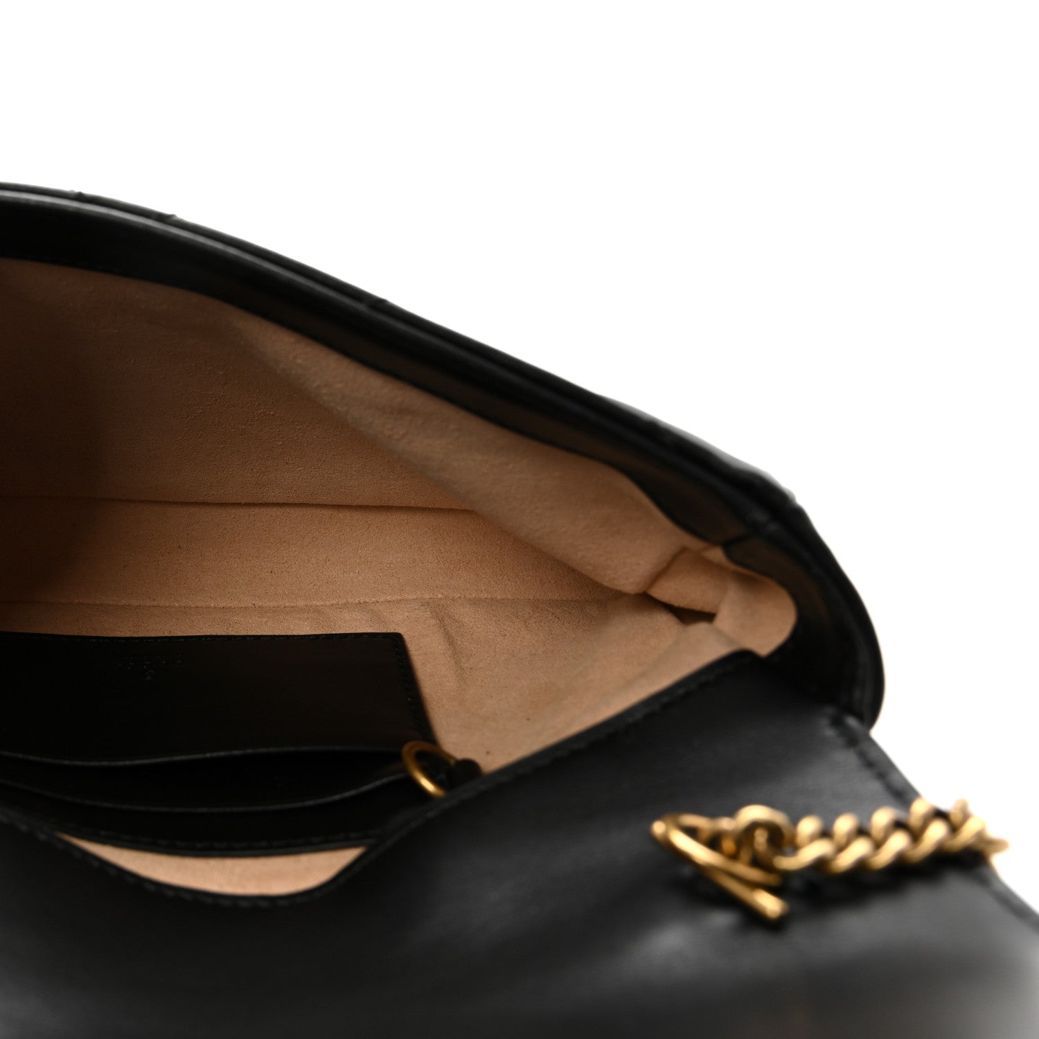Gucci Calfskin Matelasse Mini GG Marmont Shoulder Bag With Case Black White 6 of 10