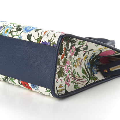 Gucci Canvas Large Flora Tote Navy Multicolor 6 of 9