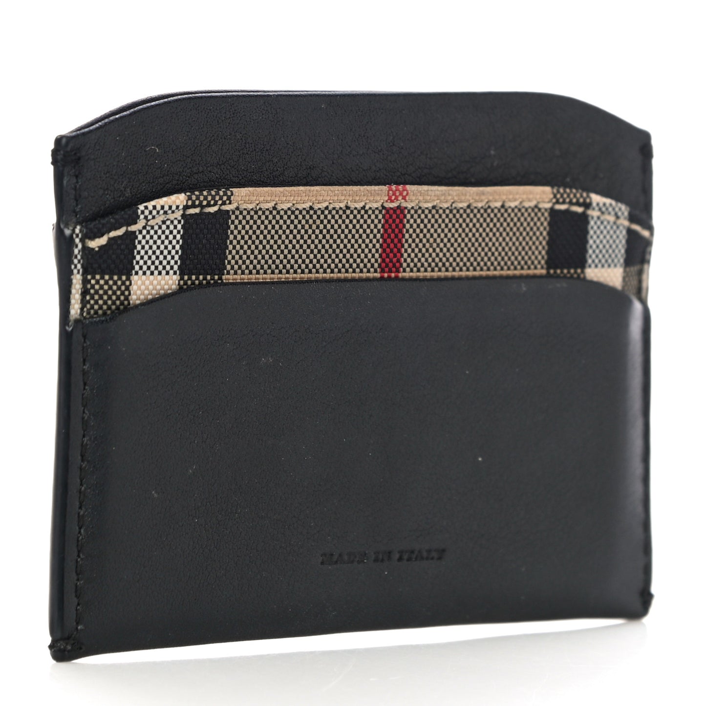 Calfskin Horseferry Check Izzy Card Case Black