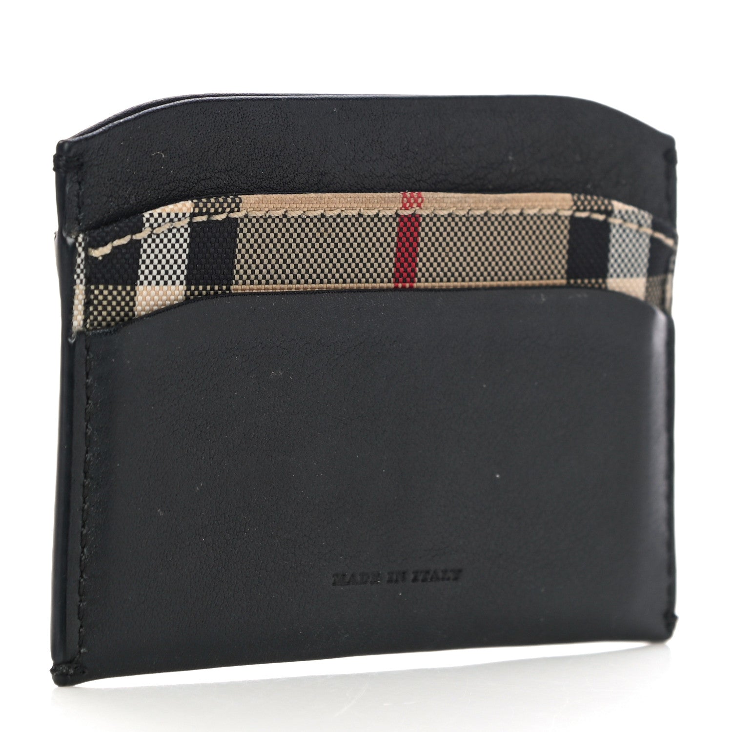 Burberry Calfskin Horseferry Check Izzy Card Case Black 3 of 12