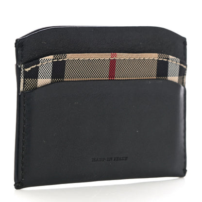 Burberry Calfskin Horseferry Check Izzy Card Case Black 3 of 12