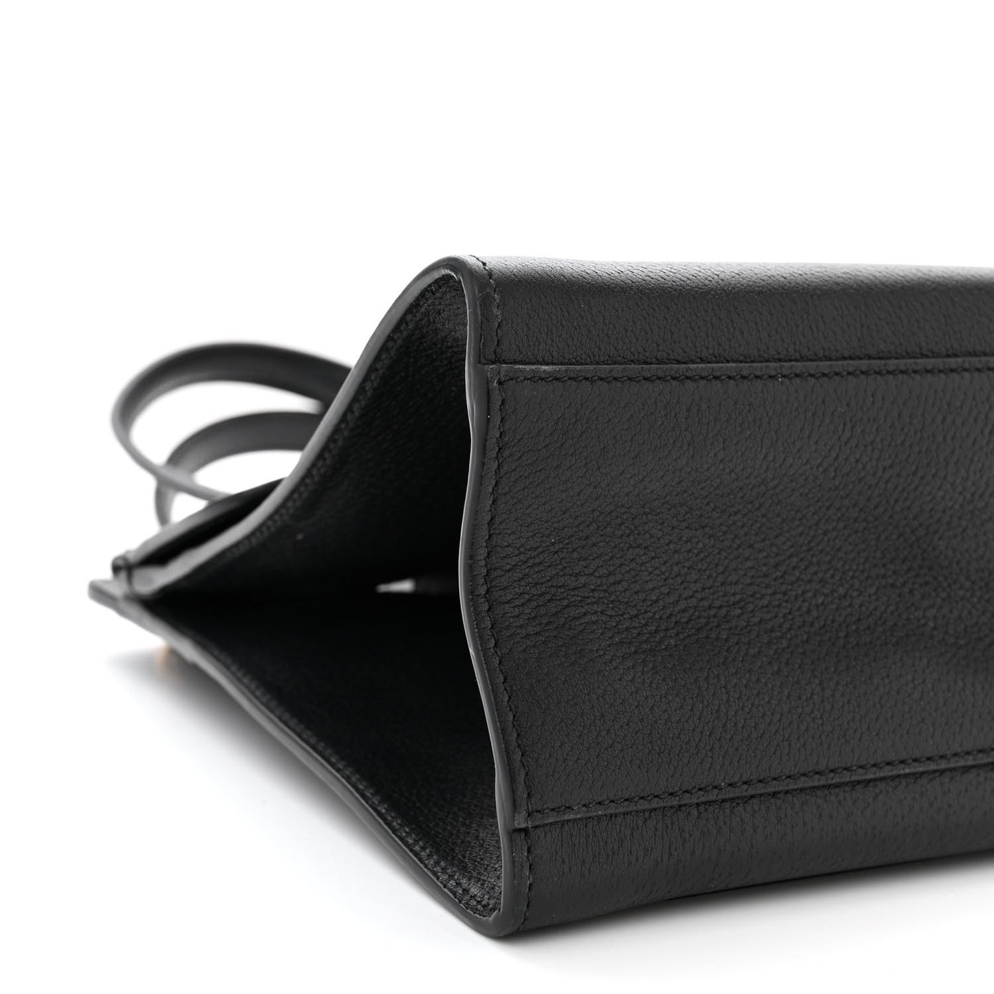 Grained Calfskin Web Crystal Butterfly Stripe Medium Totem Top Handle Bag Black