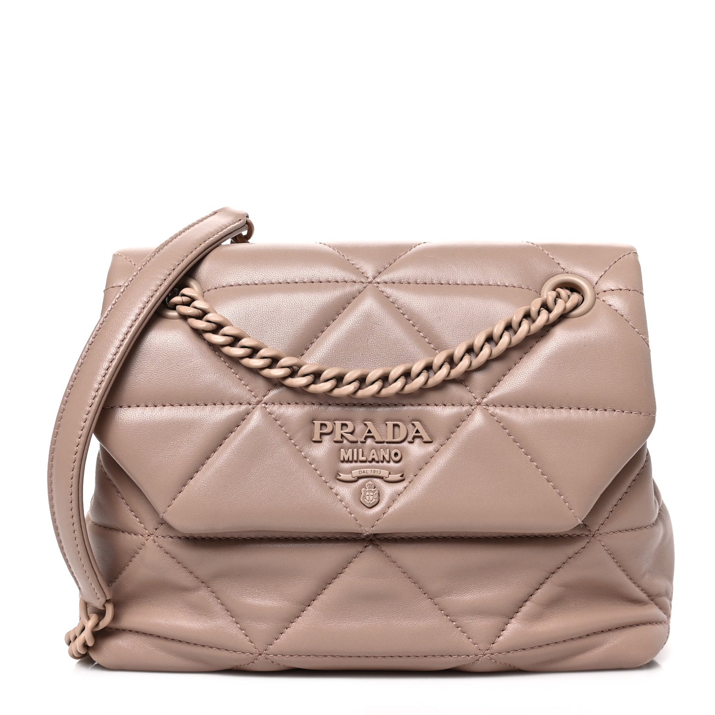 Nappa Triangle Stitched Small Spectrum Bag Cipria