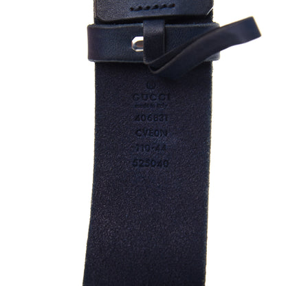 Gucci Cuoio Toscano Nickel Double Double G 40mm Belt 110 44 Blue 5 of 5