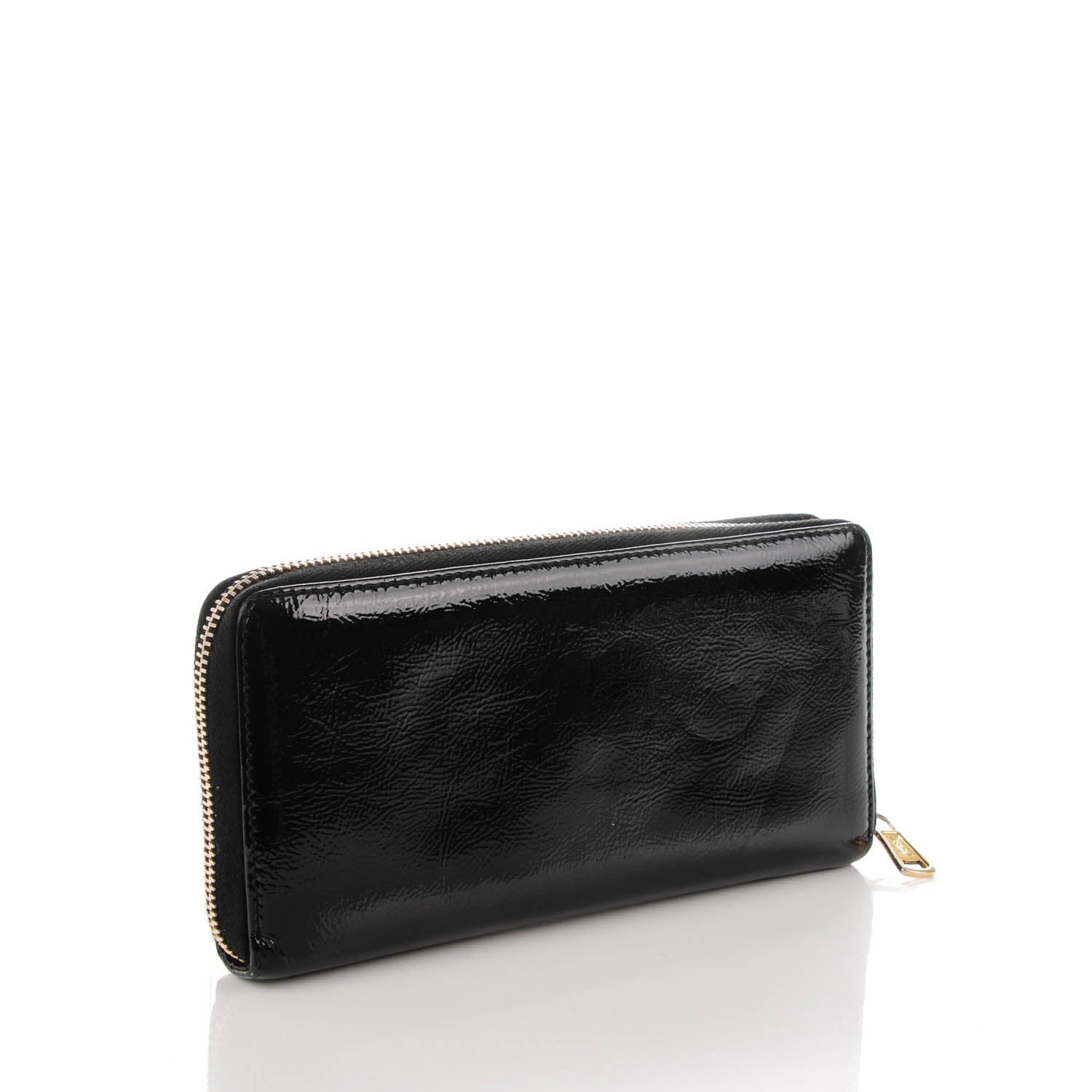 Saint Laurent Textured Patent Monogram Belle De Jour Zip Around Wallet Black 3 of 7