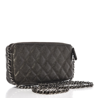 Chanel Caviar Quilted Small Clutch With Chain Dark Charcoal 3 of 9