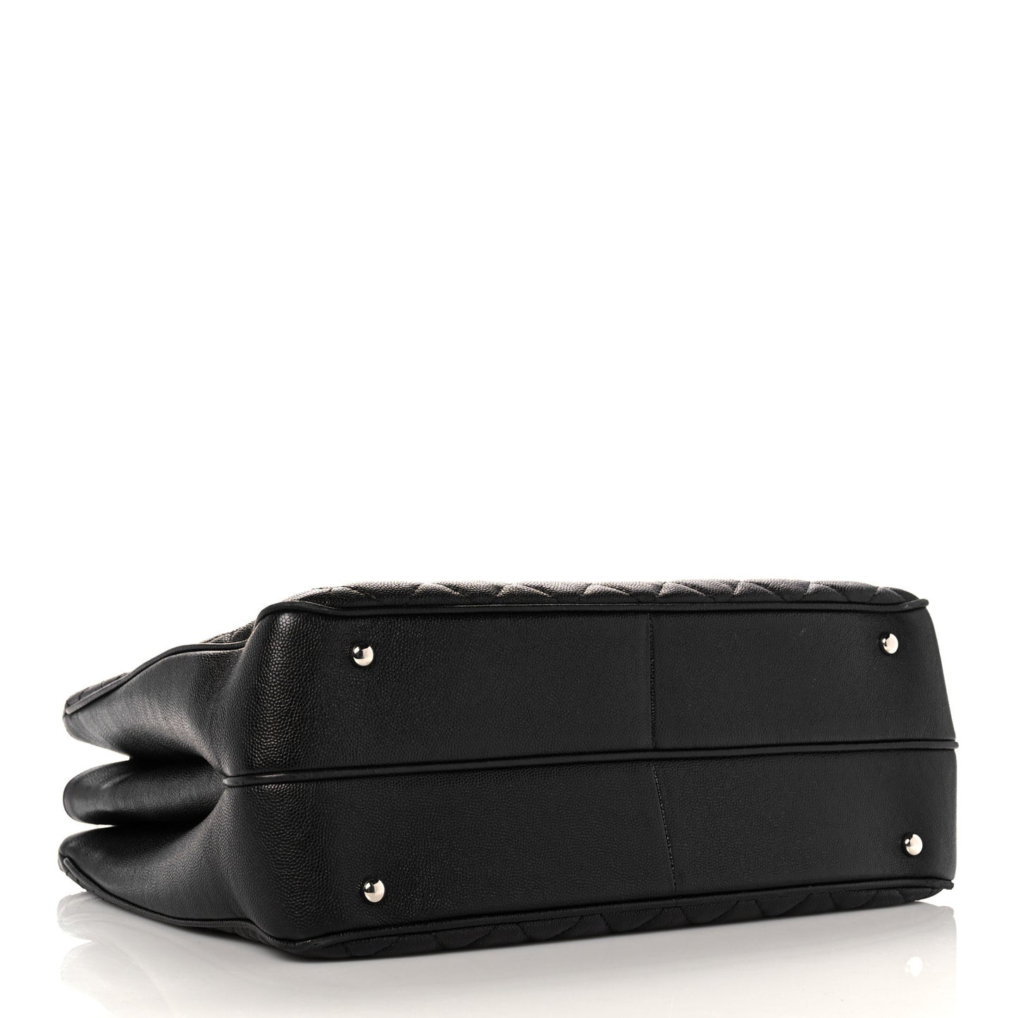 Caviar Quilted Large Urban Companion Top Handle Shopping Tote Black
