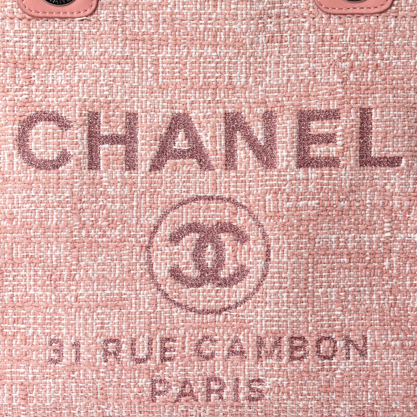 Straw Lurex Small Deauville Tote Pink