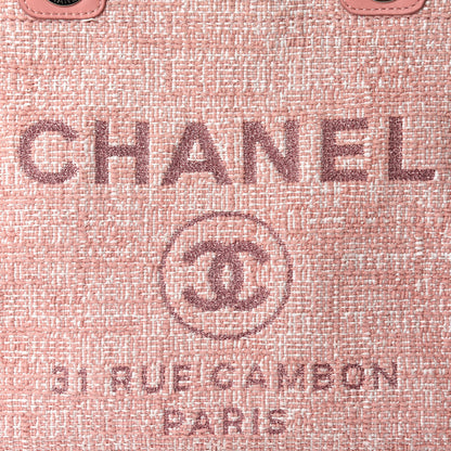 Chanel Straw Lurex Small Deauville Tote Pink 10 of 11