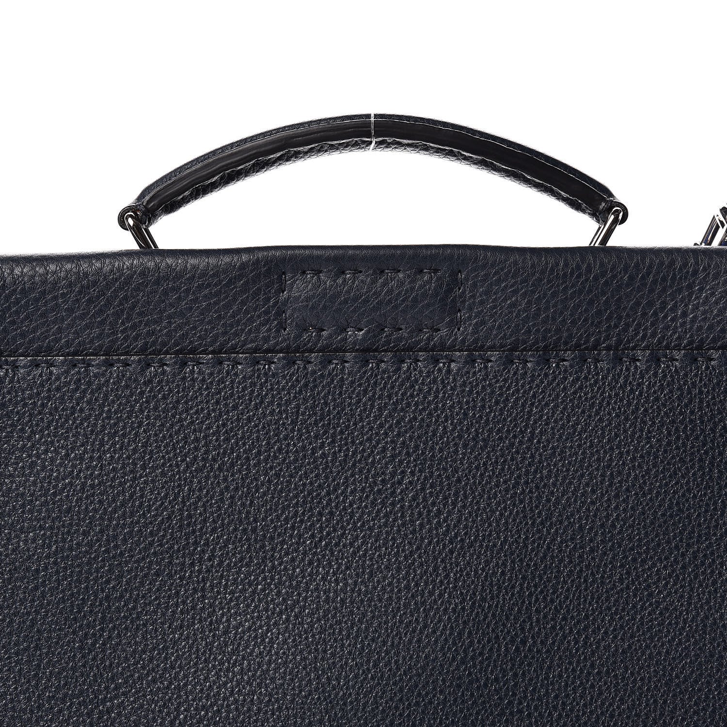 Fendi Cuoio Romano Selleria Bi-Color Large Mens Peekaboo Iconic Essential Satchel Lavagna Blue Royal 9 of 12