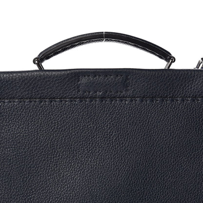 Fendi Cuoio Romano Selleria Bi-Color Large Mens Peekaboo Iconic Essential Satchel Lavagna Blue Royal 9 of 12