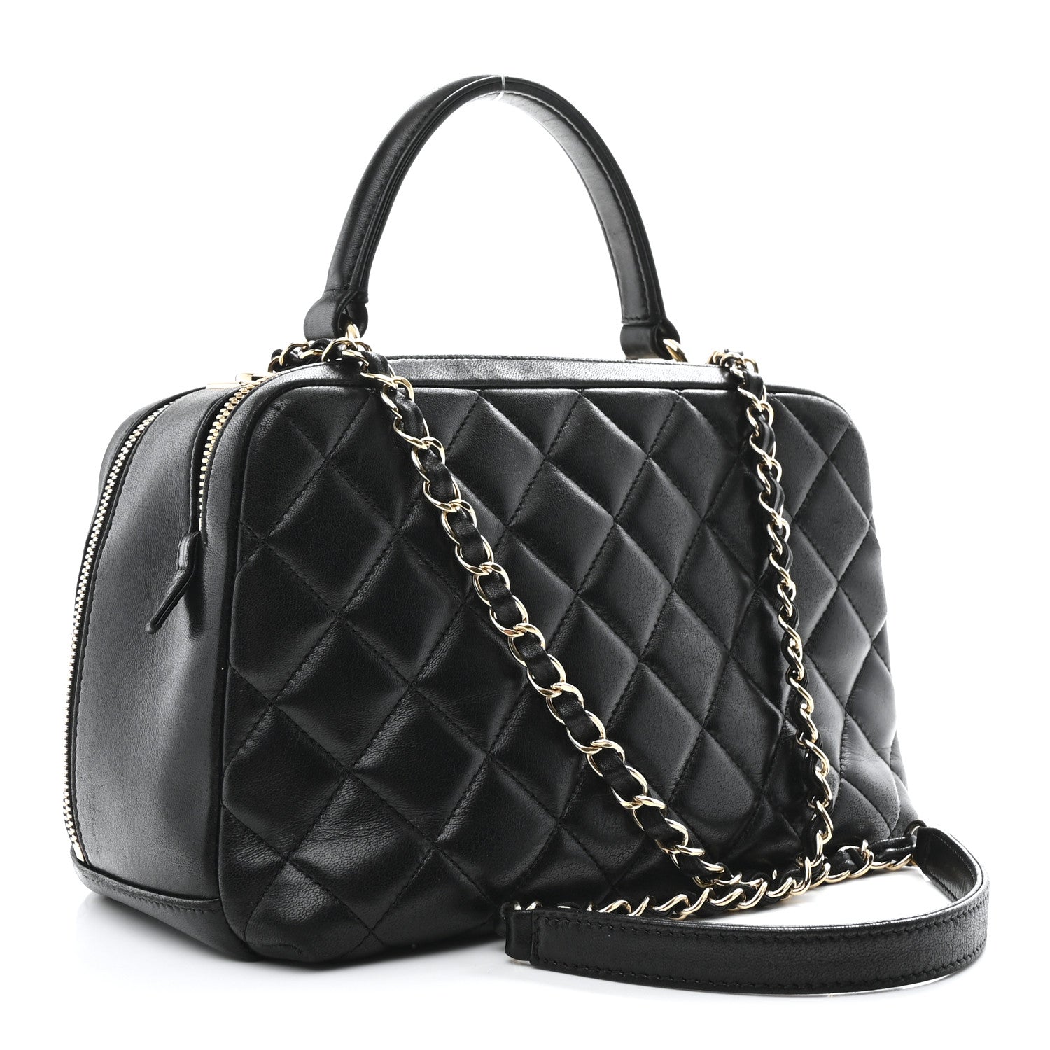 Chanel Lambskin Quilted Medium Trendy CC Bowling Bag Black 3 of 10