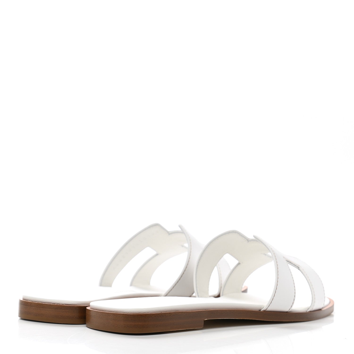 Hermes Box Calfskin Oran Sandals 37.5 White 4 of 8