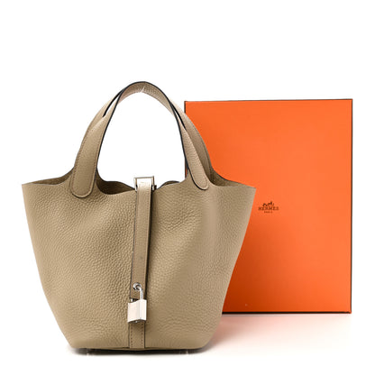 Hermes Taurillon Clemence Picotin Lock 18 PM Beige Marfa 11 of 11
