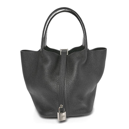 Hermes Taurillon Clemence Matte Alligator Picotin Lock Touch 18 PM Black 1 of 10