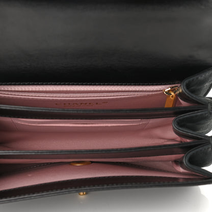 Chanel Iridescent Calfskin Quilted Mini Straight Lined Flap Black 5 of 10