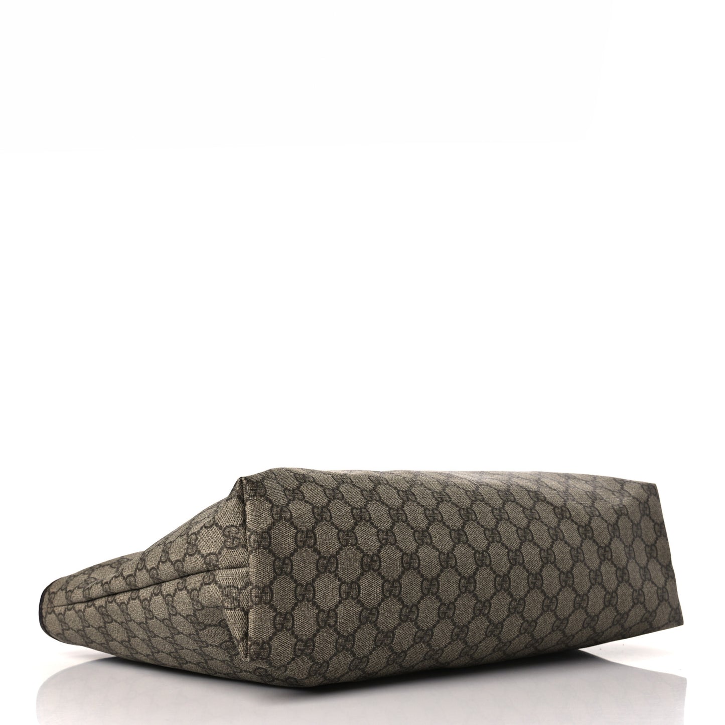 GG Supreme Monogram Medium Zippered Shopping Tote Dark Brown