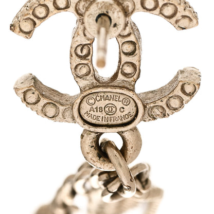 Chanel Chain Pearl CC Drop Earrings Light Gold 4 of 6