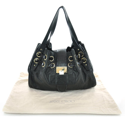 Jimmy Choo Biker Leather Elaphe Snakeskin Trim Ramona Black 10 of 10