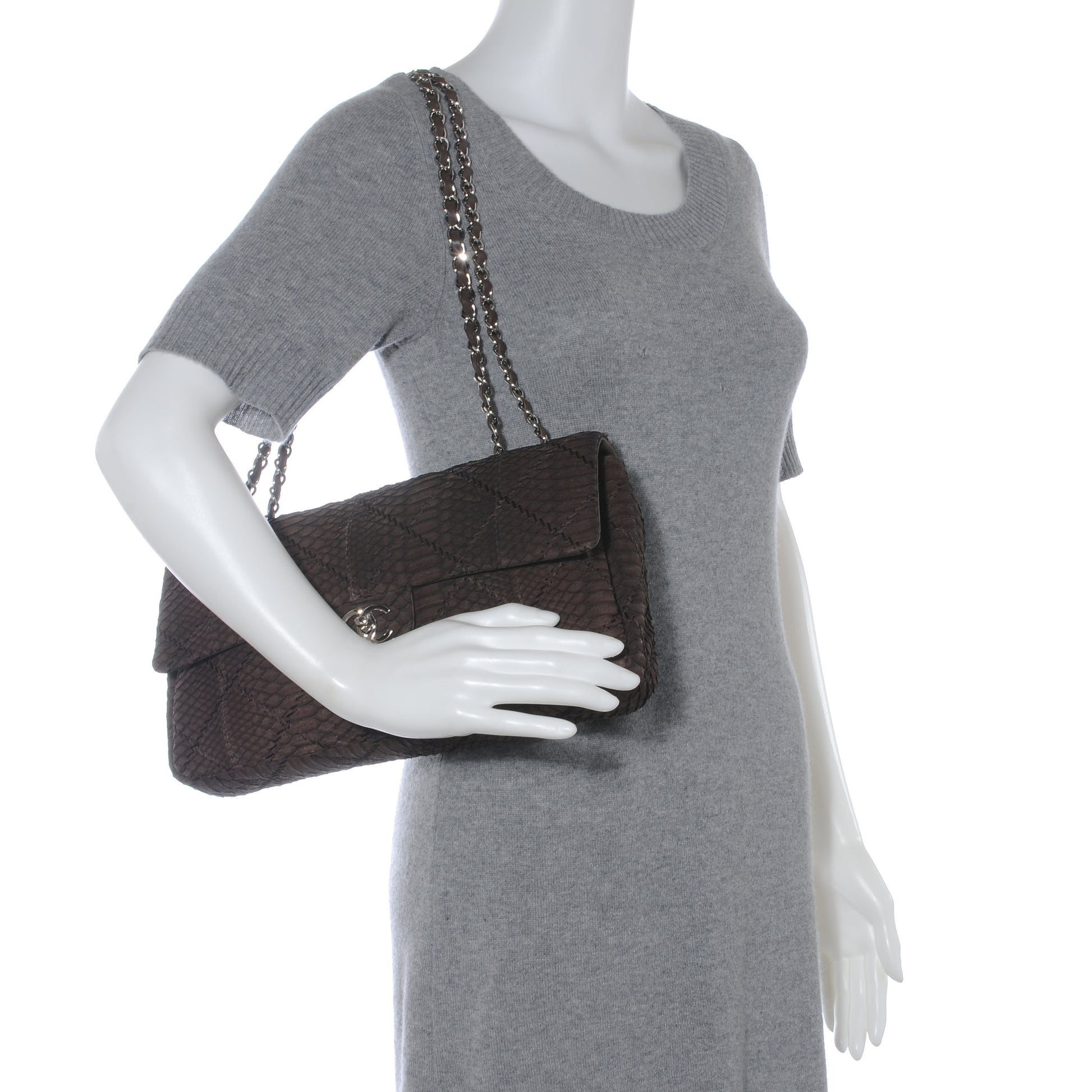 Chanel Python Ultimate Stitch Flap Marron Fonce 2 of 10