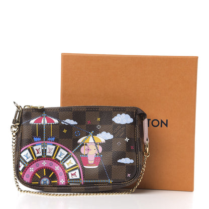 Louis Vuitton Damier Ebene 2020 Christmas Animation Big Wheel Mini Pochette Accessories Rose Ballerine 7 of 7