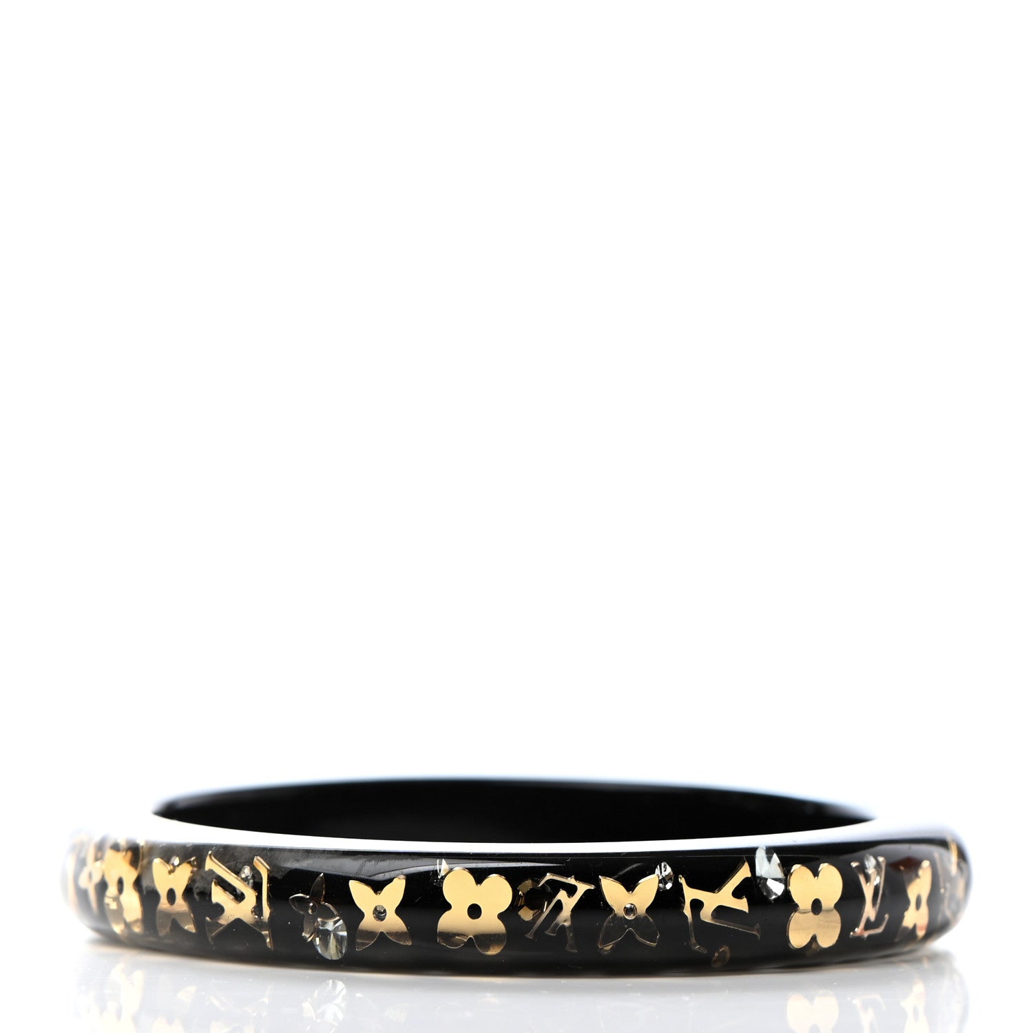 Louis Vuitton Resin Swarovski Medium Inclusion Bracelet PM Black 3 of 4
