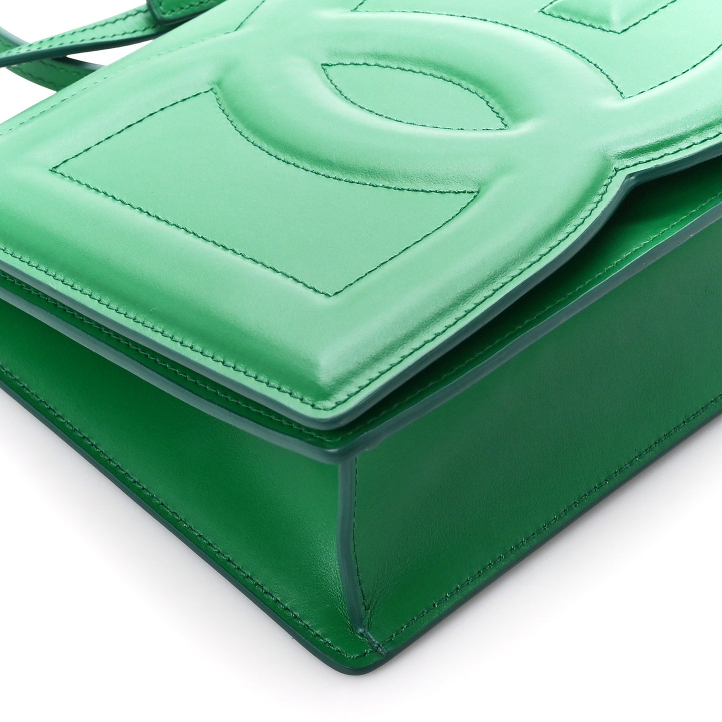 Calfskin DG Logo Flap Crossbody Bag Green
