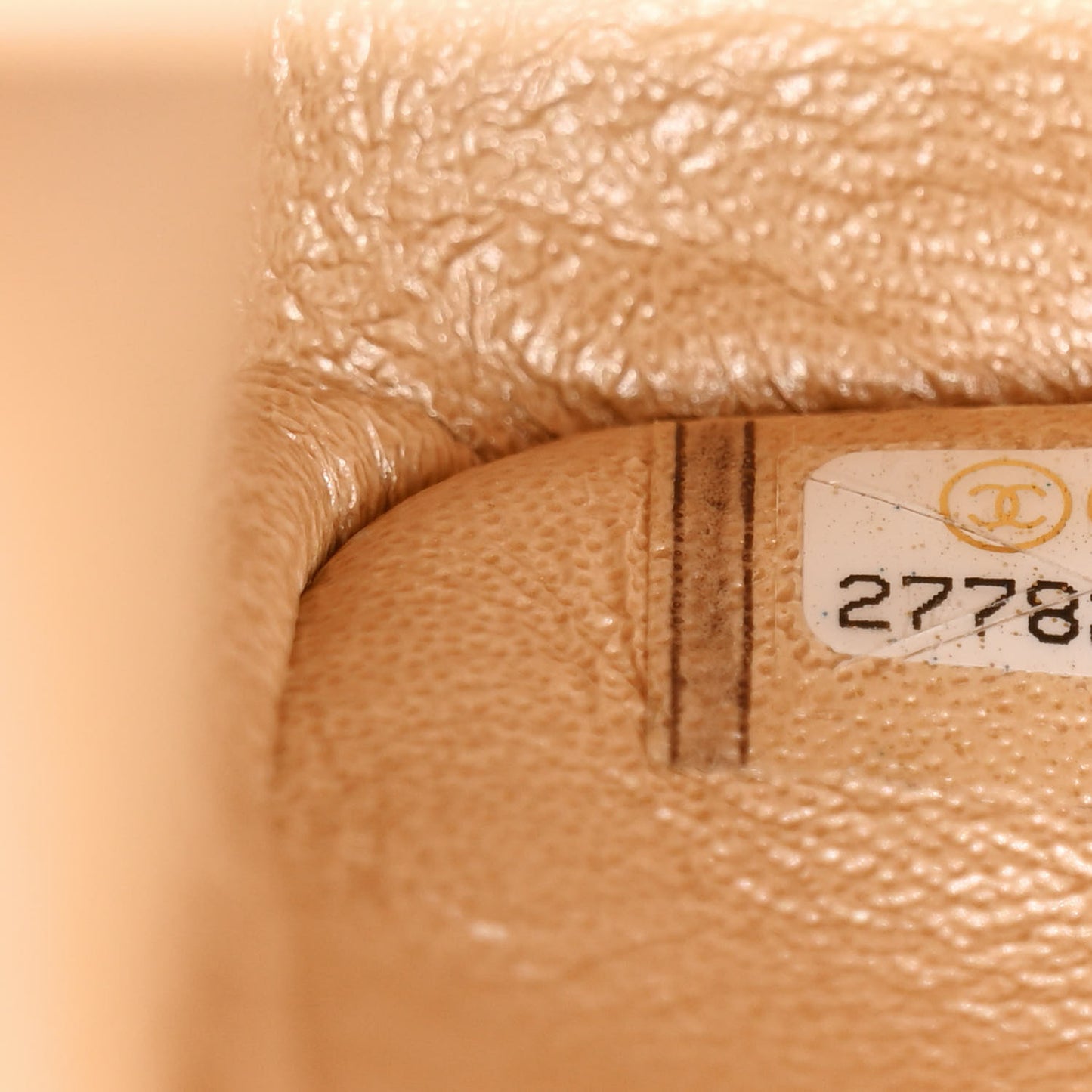 Iridescent Caviar Quilted Medium Double Flap Beige