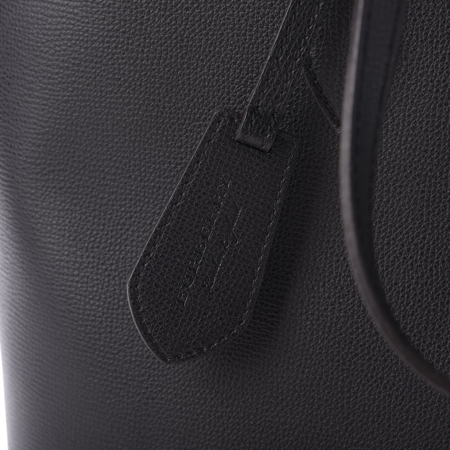 Grainy Calfskin Haymarket Check Medium Reversible Tote Black