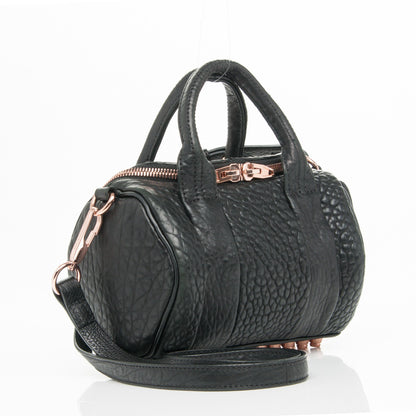 Alexander Wang Pebbled Lambskin Mini Rockie Black Rose Gold Hardware 4 of 7