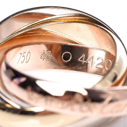 Cartier 18K Pink Yellow White Gold Classic Les Must De Trinity Ring 48 4.5 4 of 5