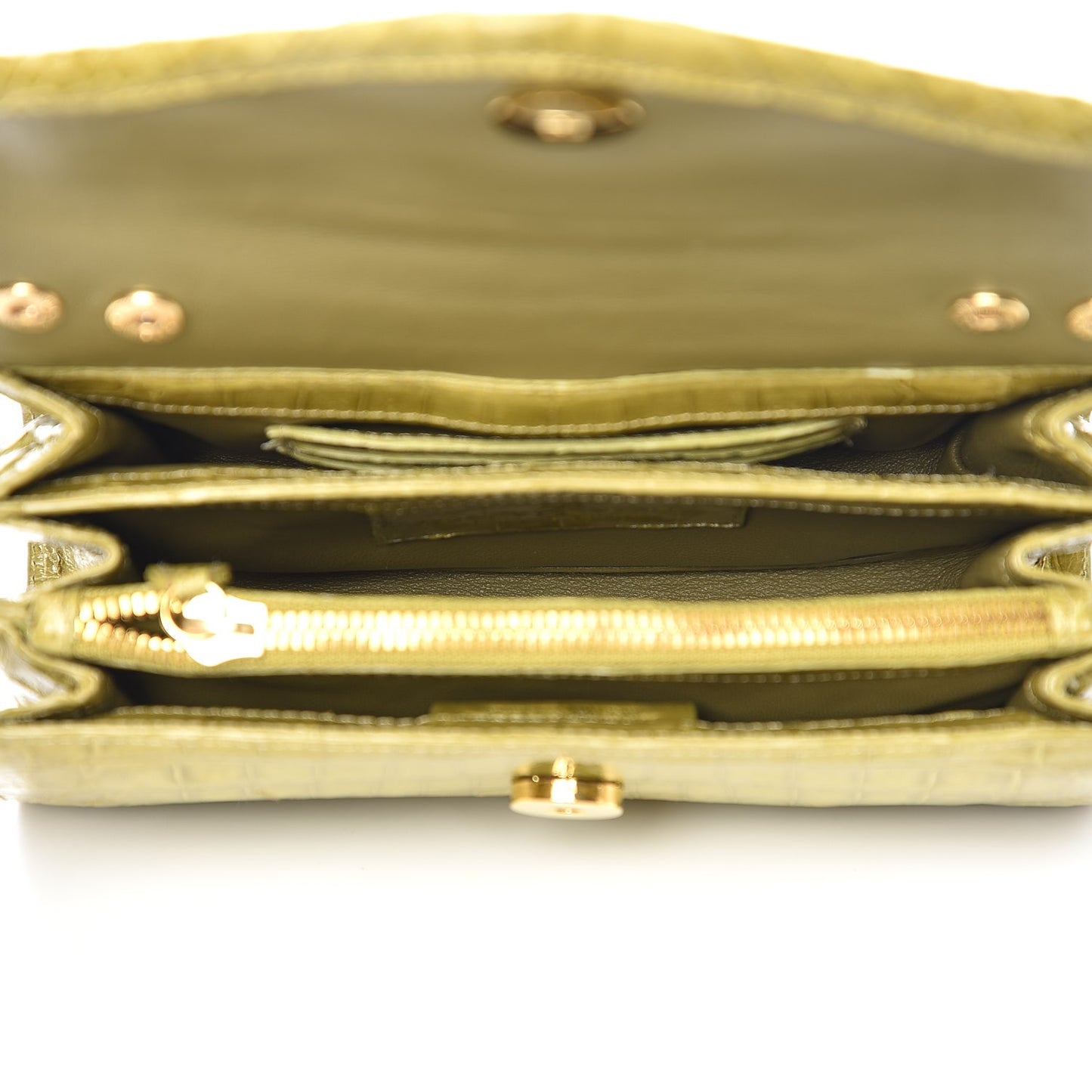 Crocodile Amour Clutch Green