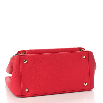 Chanel Caviar Quilted Small Business Affinity Shopping Bag Red 4 of 9