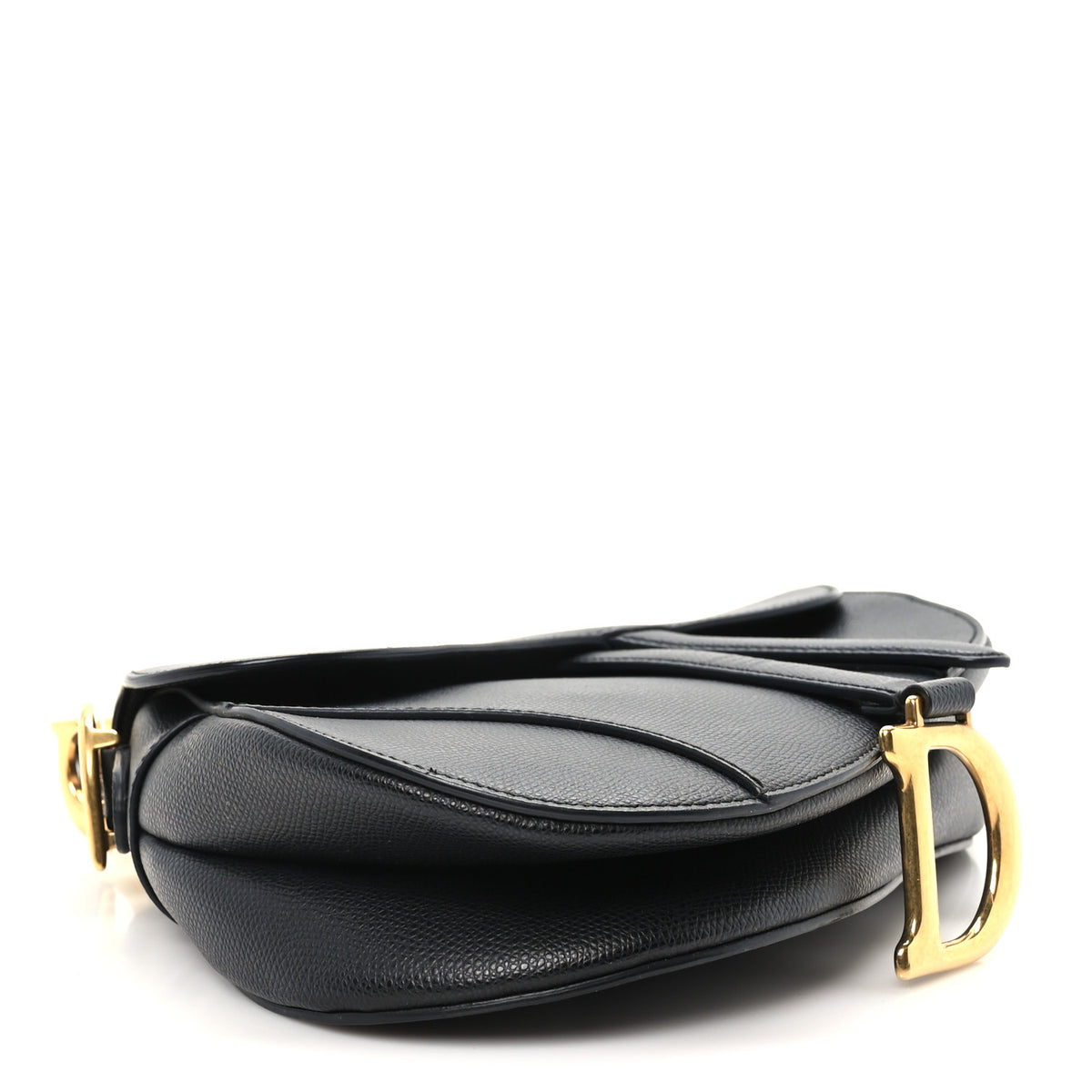 Christian Dior Grained Calfskin Saddle Bag Black 3 of 9