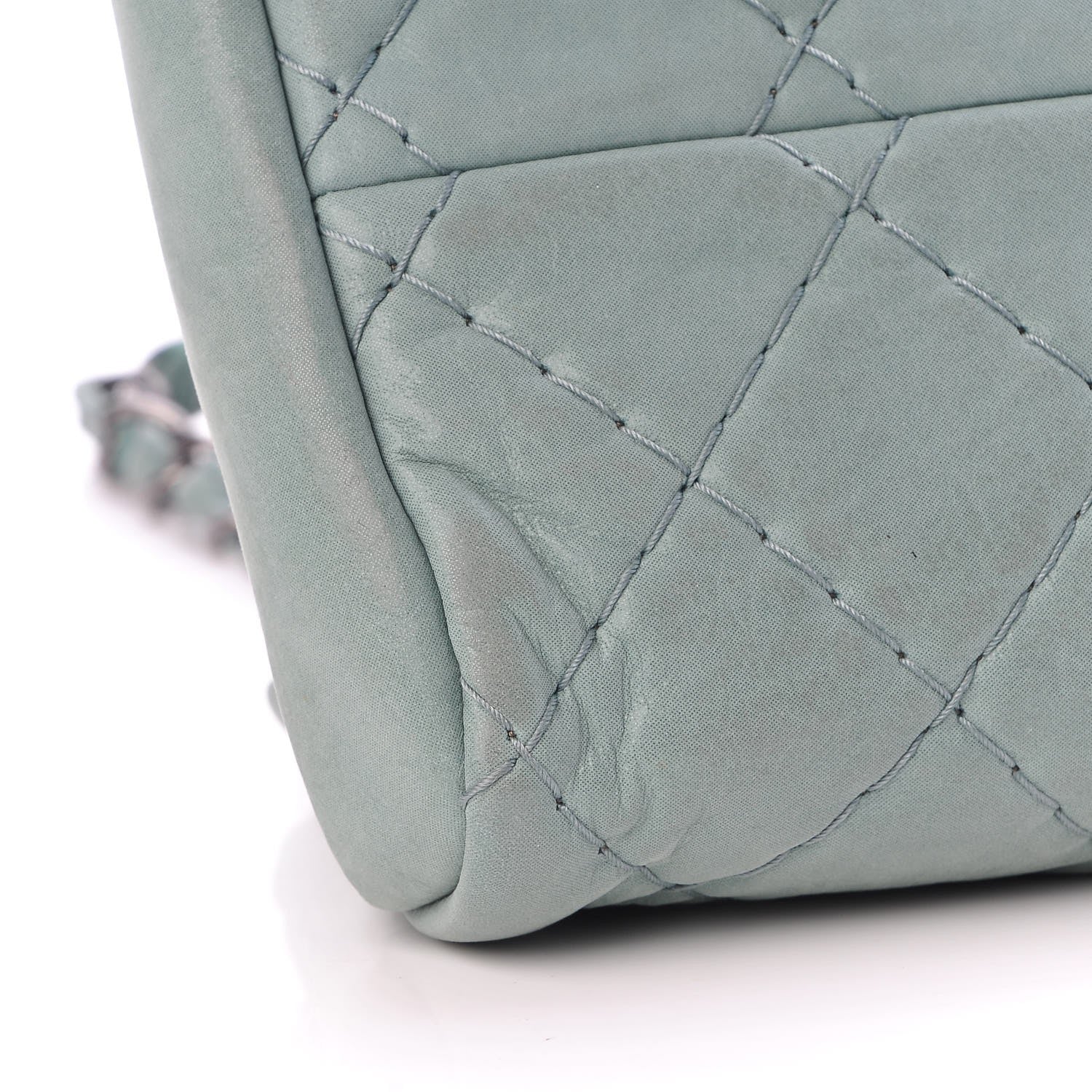 Chanel Iridescent Calfskin Medium Just Mademoiselle Bowler Green 8 of 11