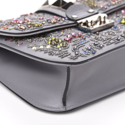 Valentino Garavani Vitello Crystal Embellished Glam Lock Rockstud Flap Periwinkle 7 of 10