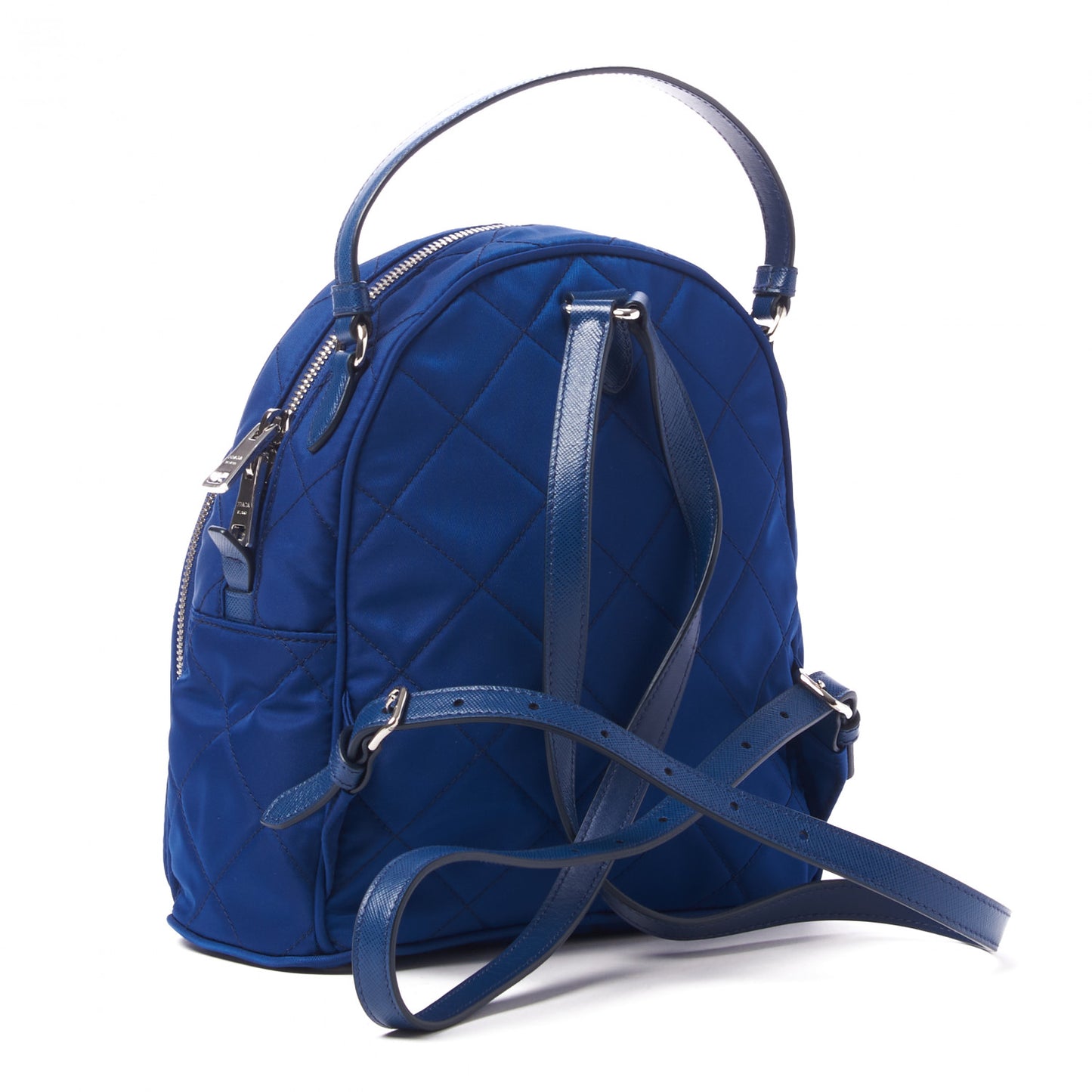 Nylon Tessuto Impuntu Quilted Backpack Bluette