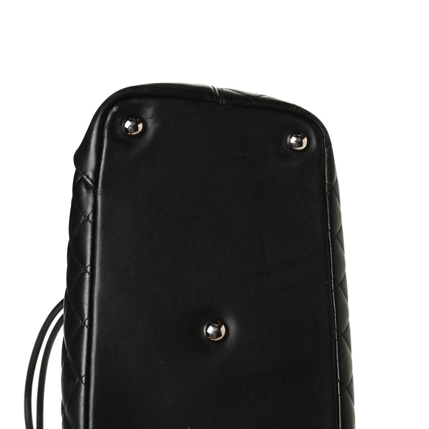 Calfskin Quilted Large Cambon Tote Black