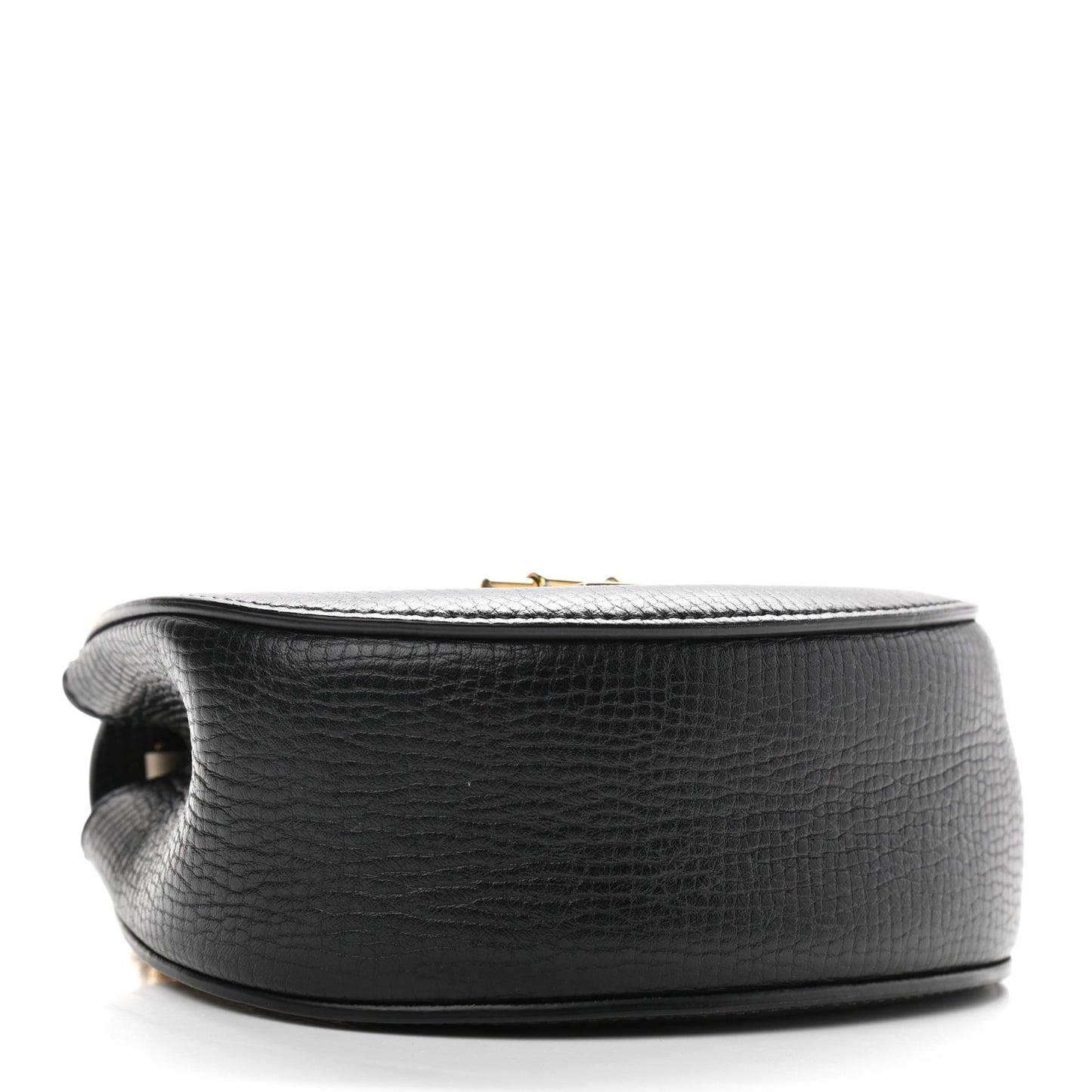 Textured Calfskin Lambskin Nano Drew Shoulder Bag Black