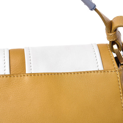 Fendi Calfskin Colorblock Anna Shoulder Bag Yellow White 12 of 14