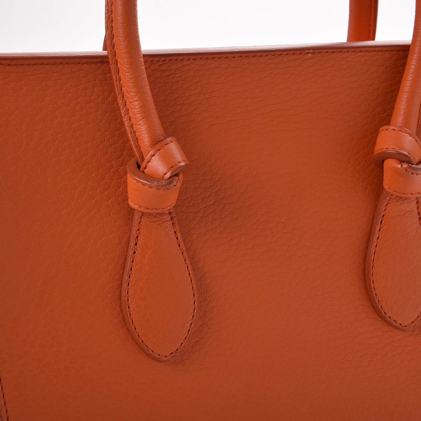 Crisped Calfskin Mini Tie Knot Tote Burnt Orange