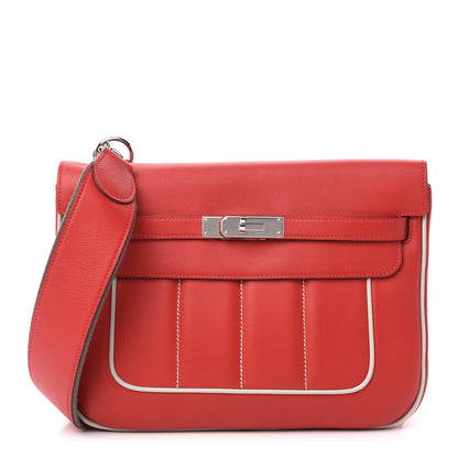 Hermes Swift Evercolor Sac Berline 28 Vermillion Gris Perle 1 of 14