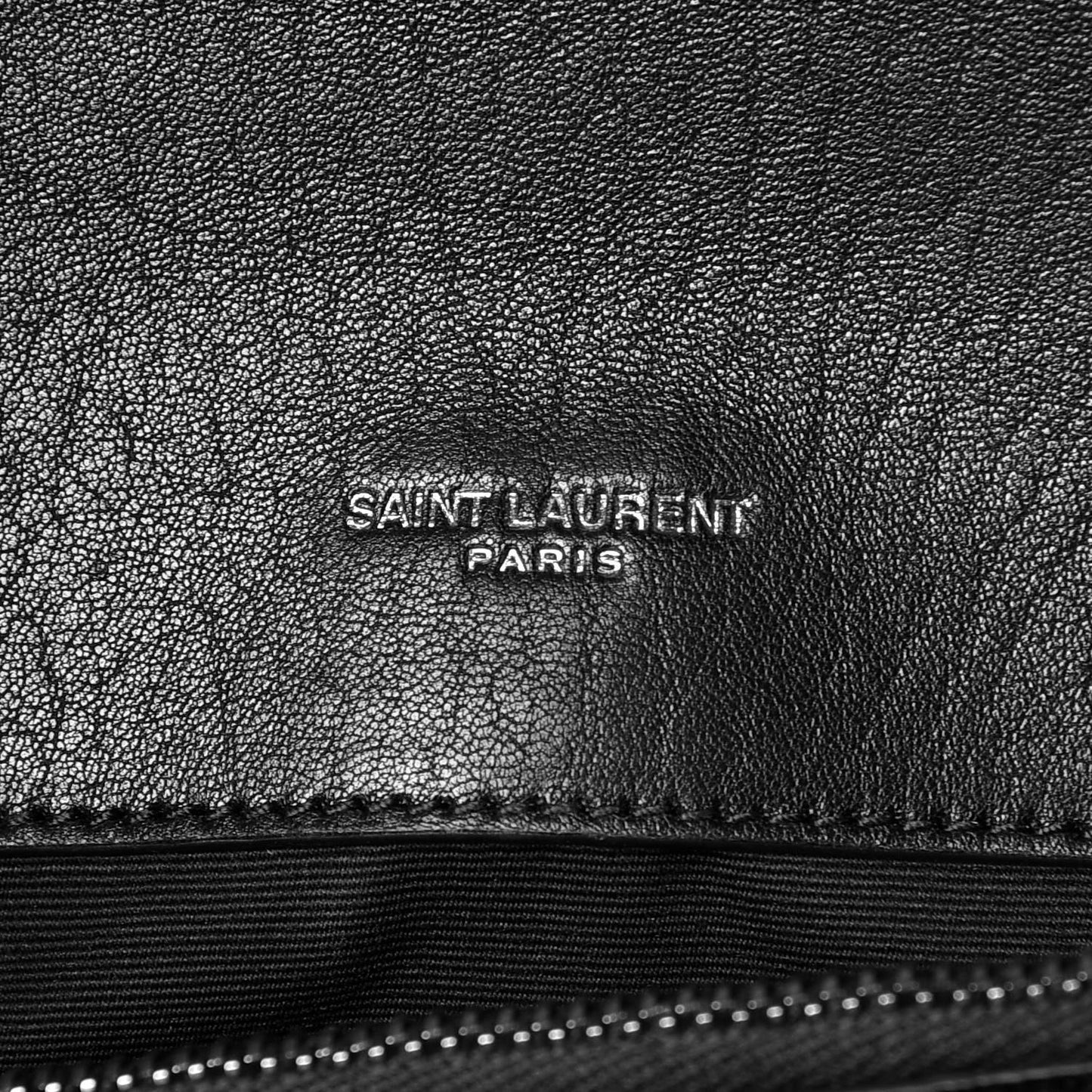 Sheepskin Matelasse Chevron Monogram Large College Satchel Black