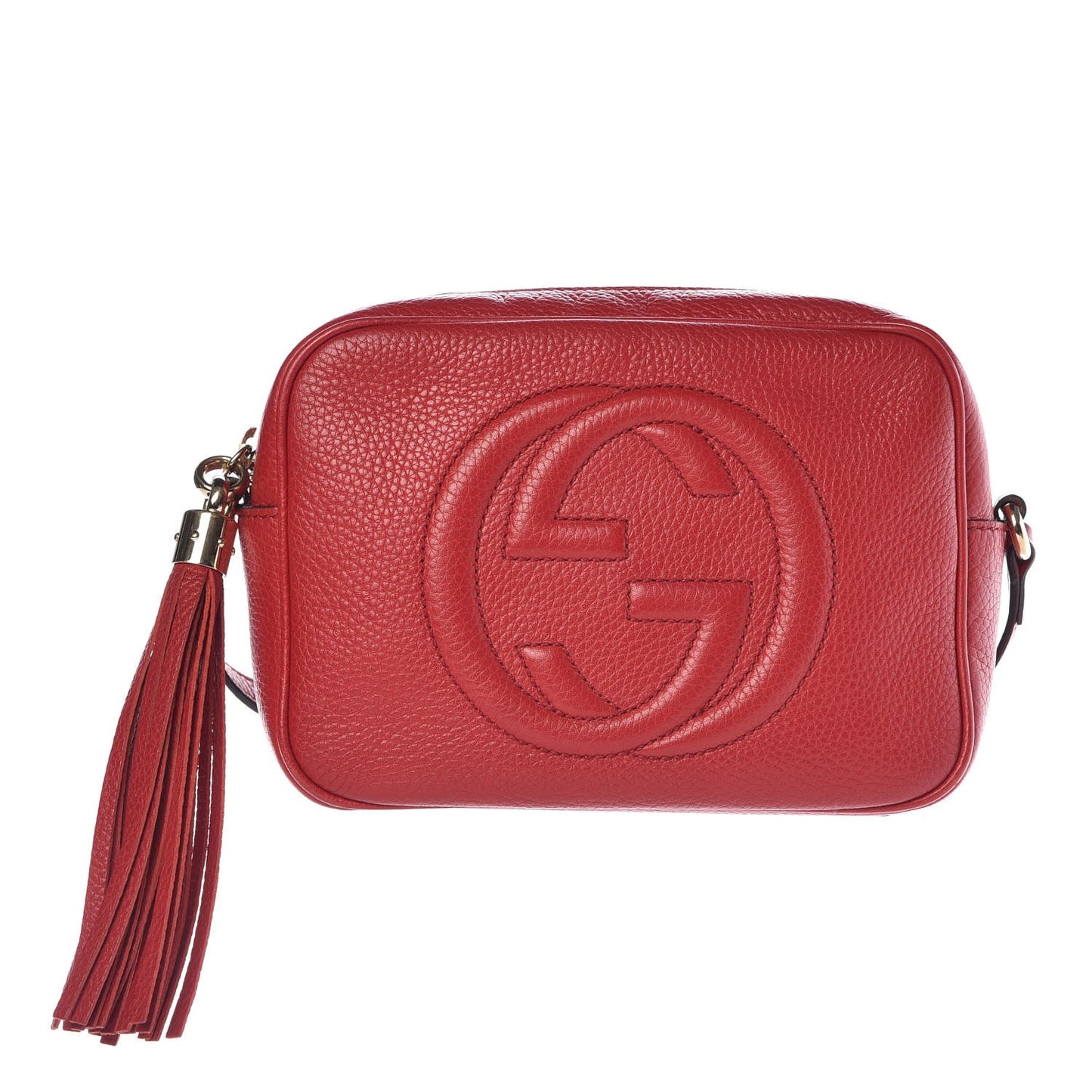 Pebbled Calfskin Small Soho Disco Bag Tabasco Red